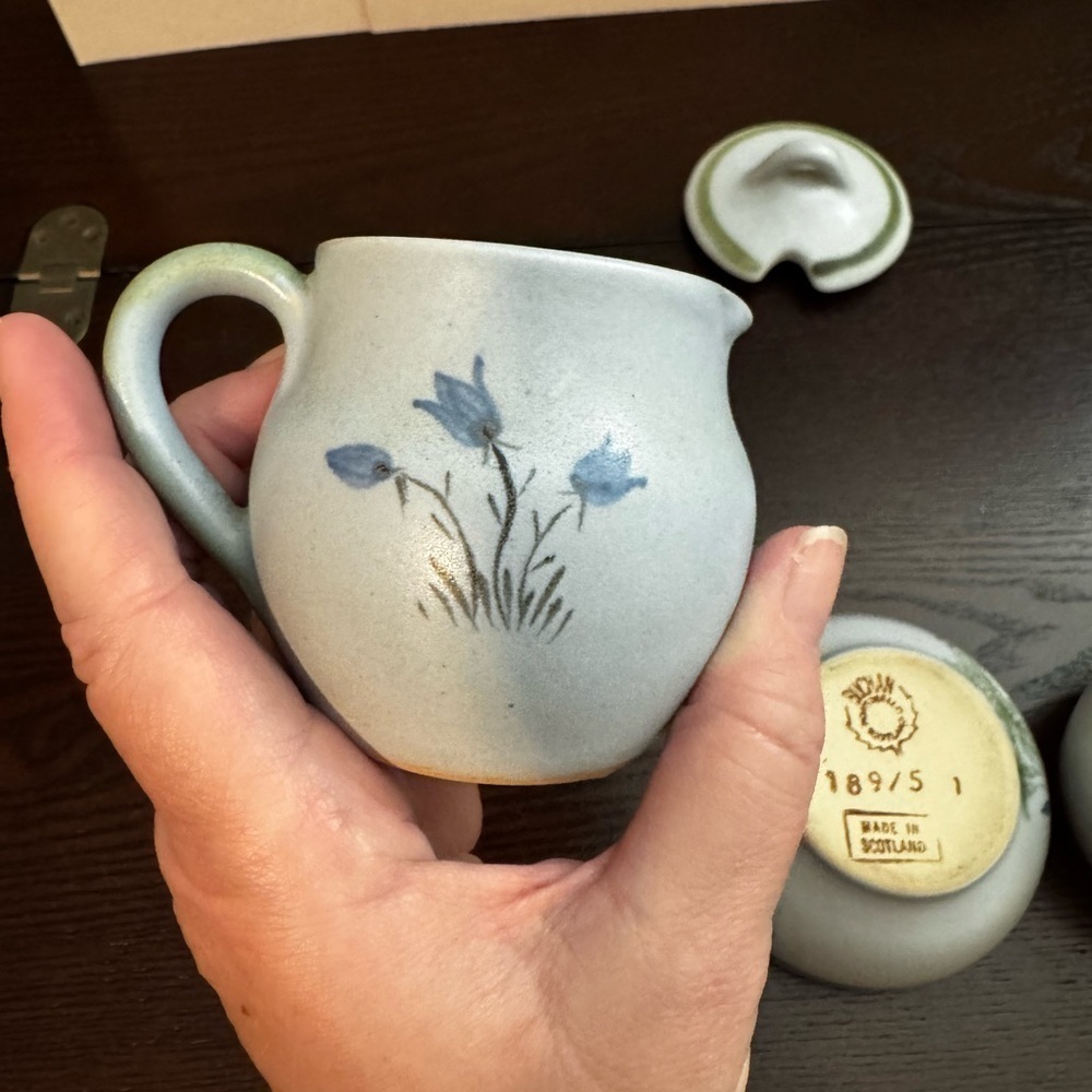Buchan Vintage 3pc Thistleware Portobello stoneware cream and sugar set - Picture 3 of 15